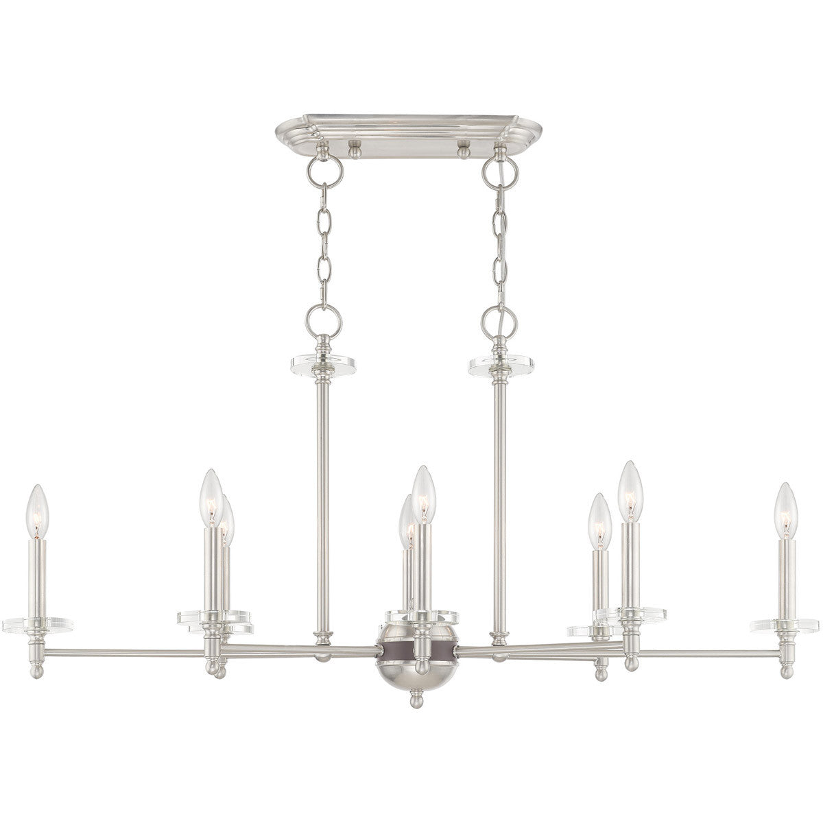 Eight Light Dimmable Chandelier With Shades Default Title