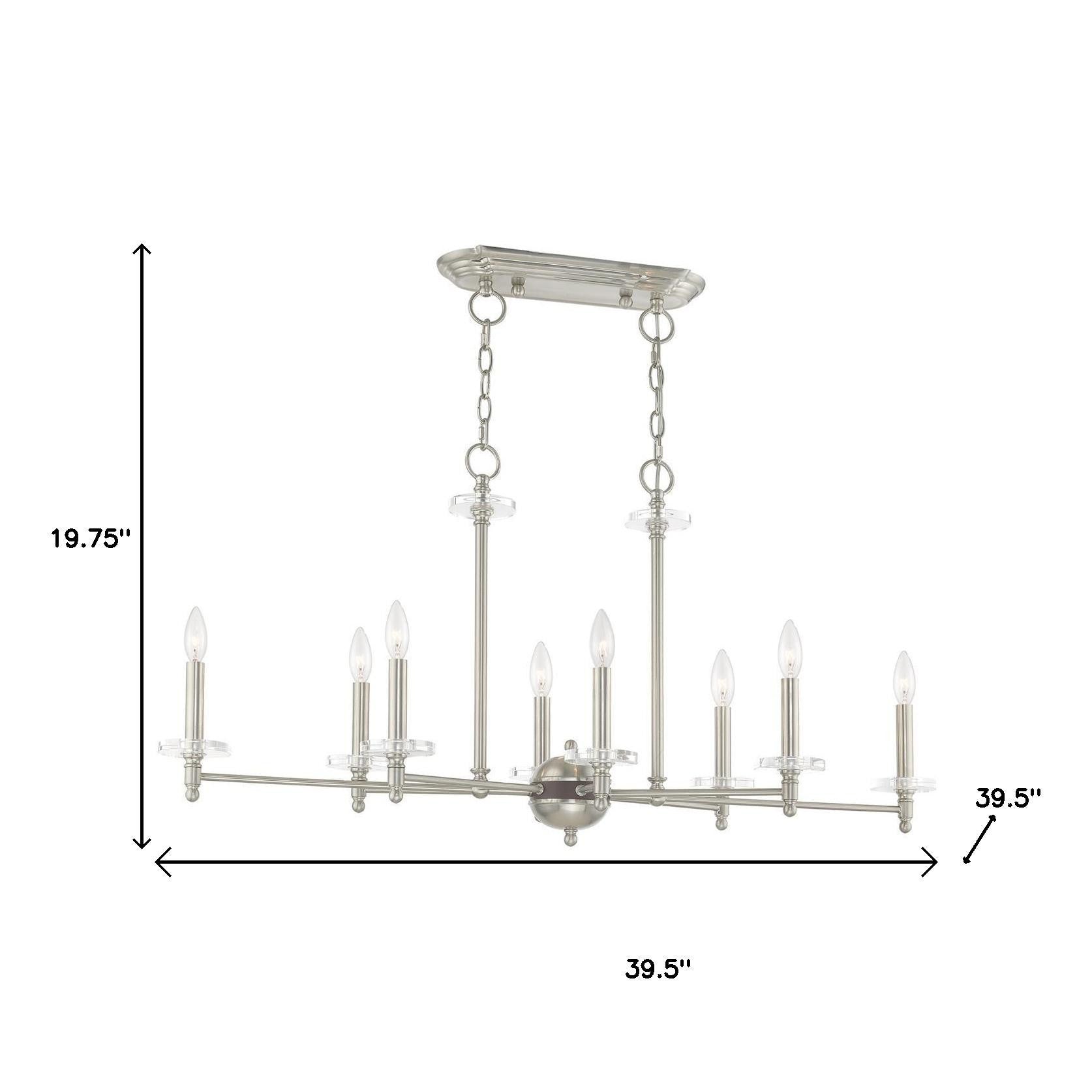 Eight Light Dimmable Chandelier With Shades