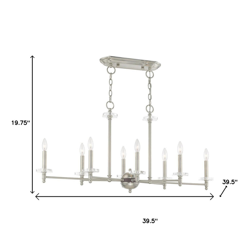 Eight Light Dimmable Chandelier With Shades