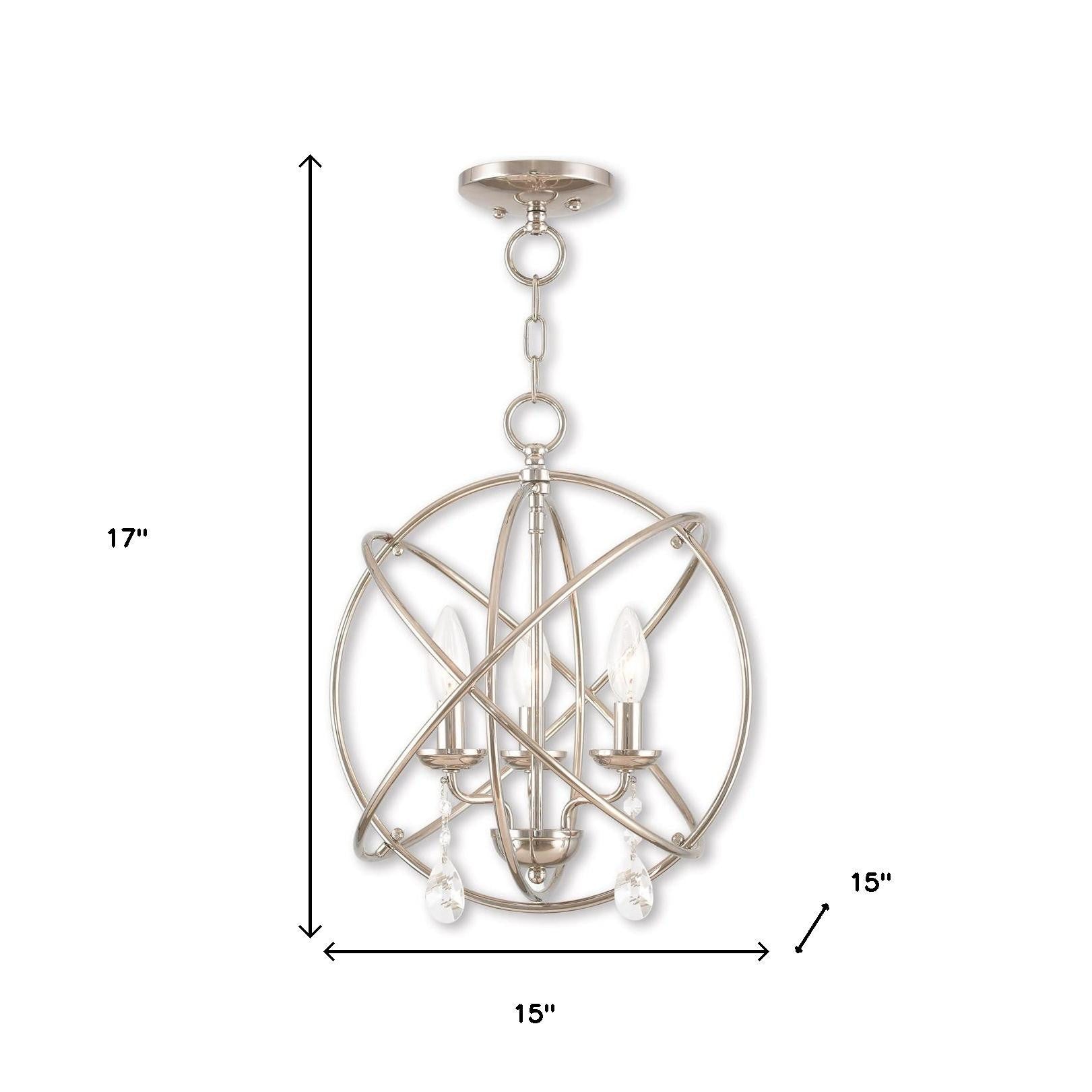 Three Light Dimmable Chandelier With Shades