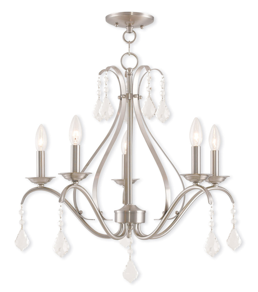 Five Light Dimmable Chandelier With Shades Default Title