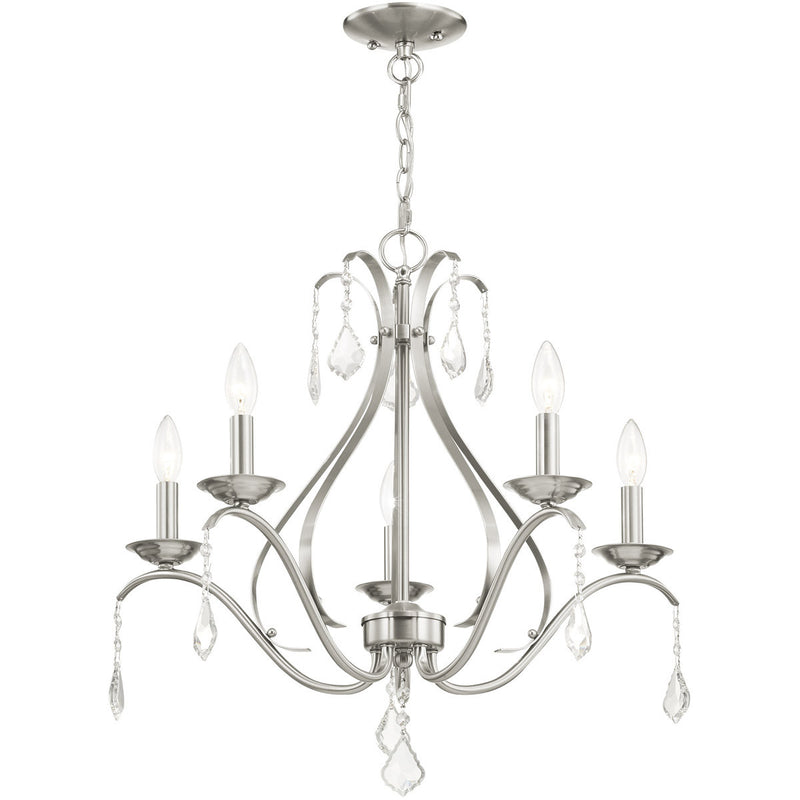Five Light Dimmable Chandelier With Shades