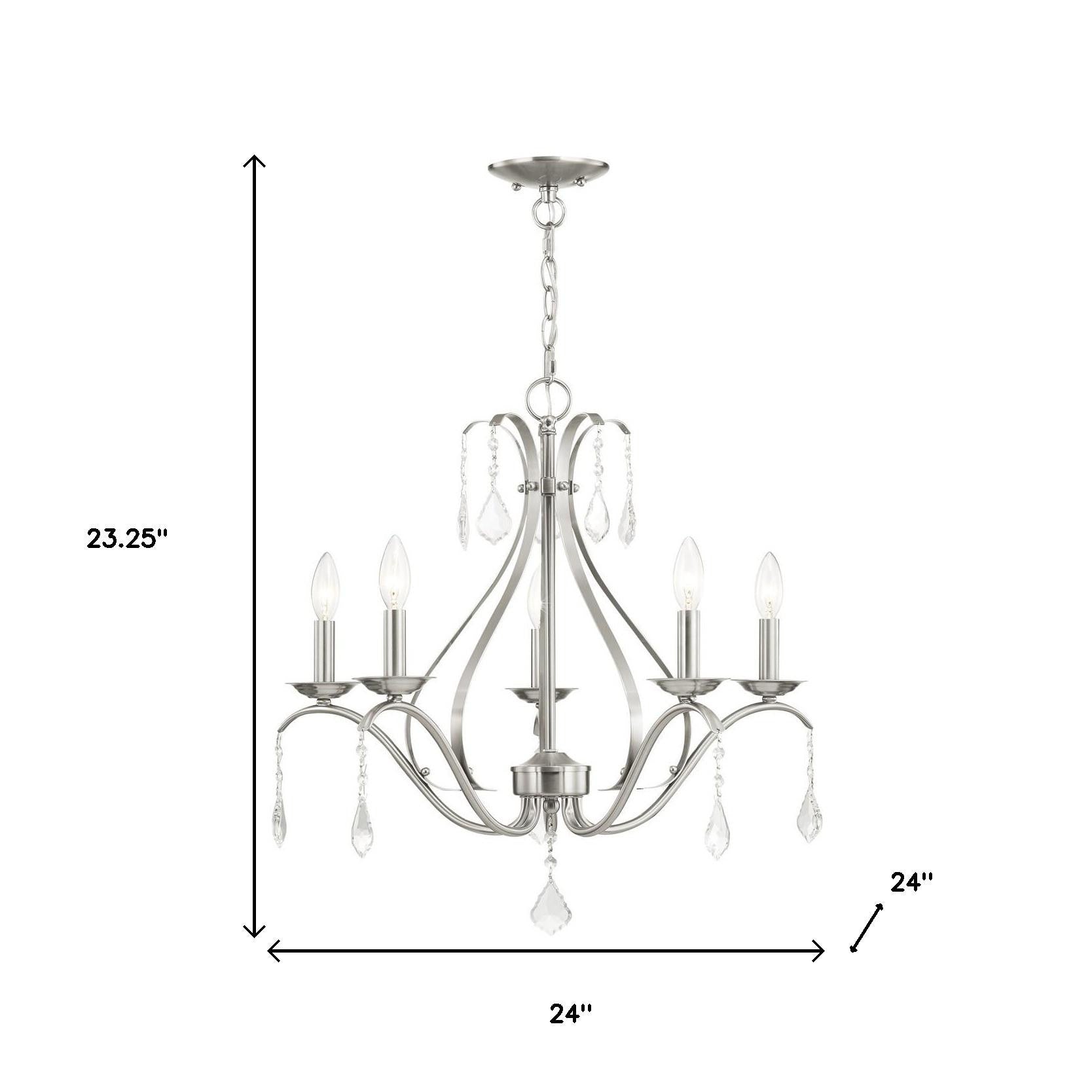 Five Light Dimmable Chandelier With Shades
