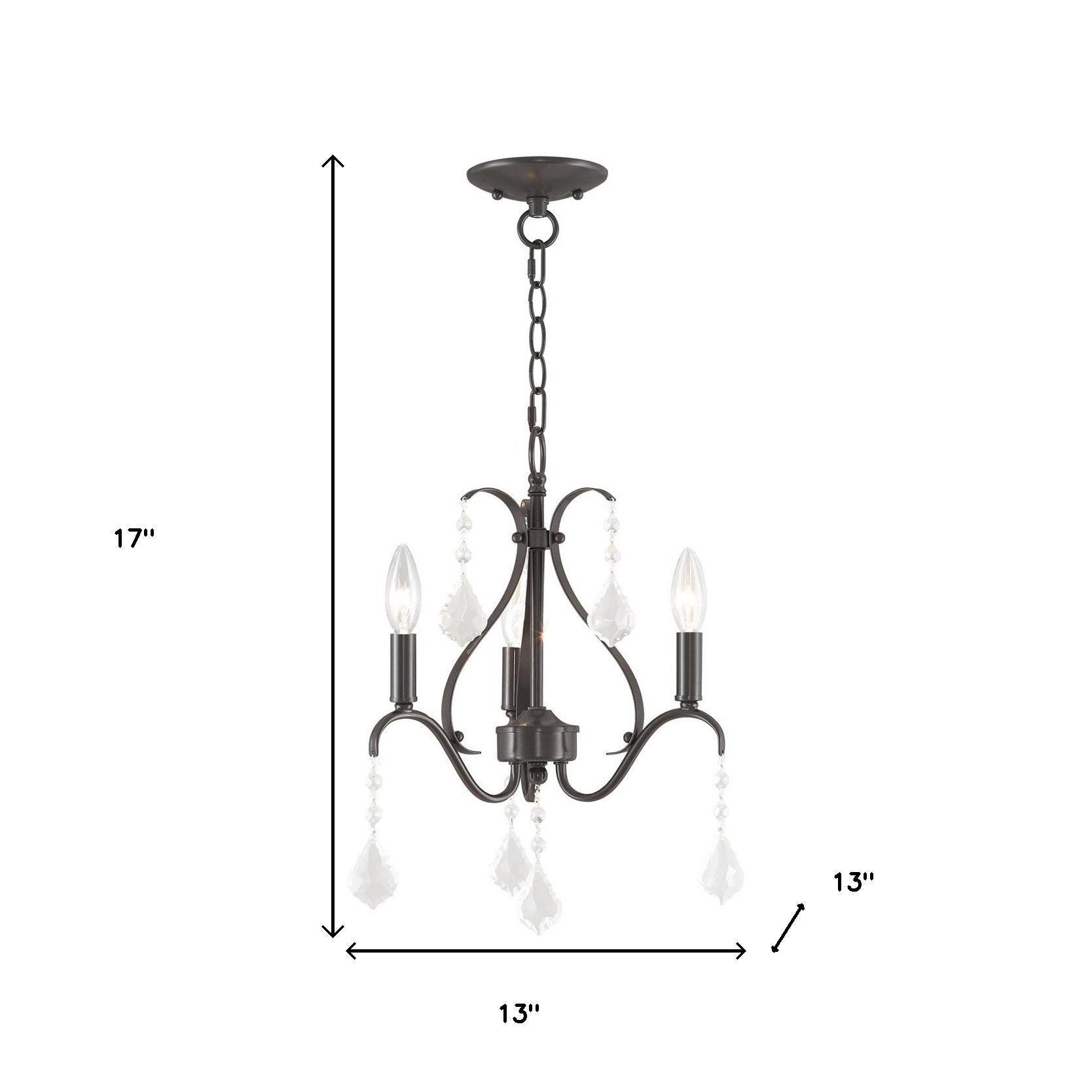 Three Light Dimmable Chandelier With Shades