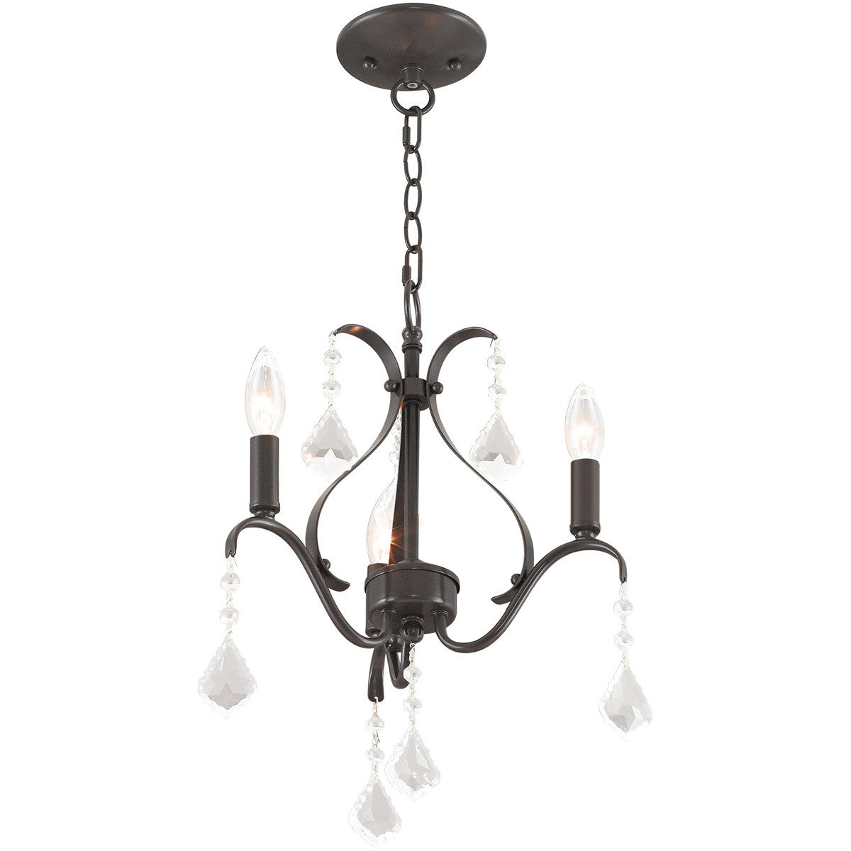 Three Light Dimmable Chandelier With Shades