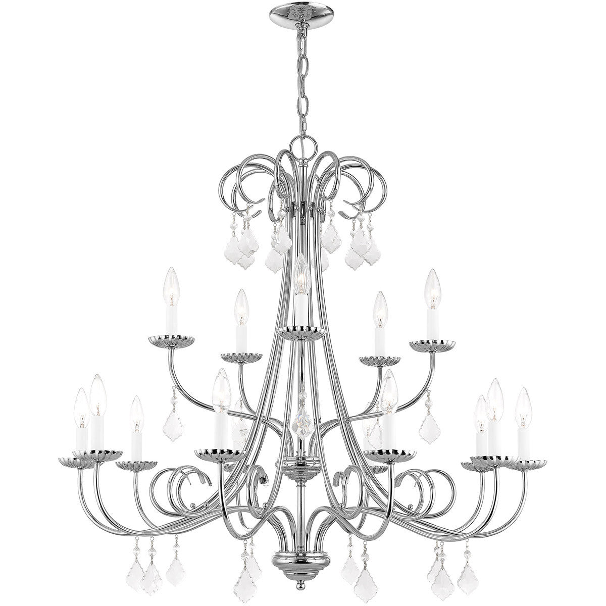 Multi Light Dimmable Chandelier With Shades