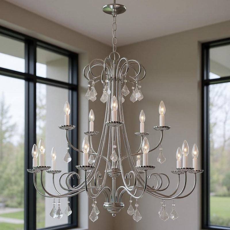 Multi Light Dimmable Chandelier With Shades