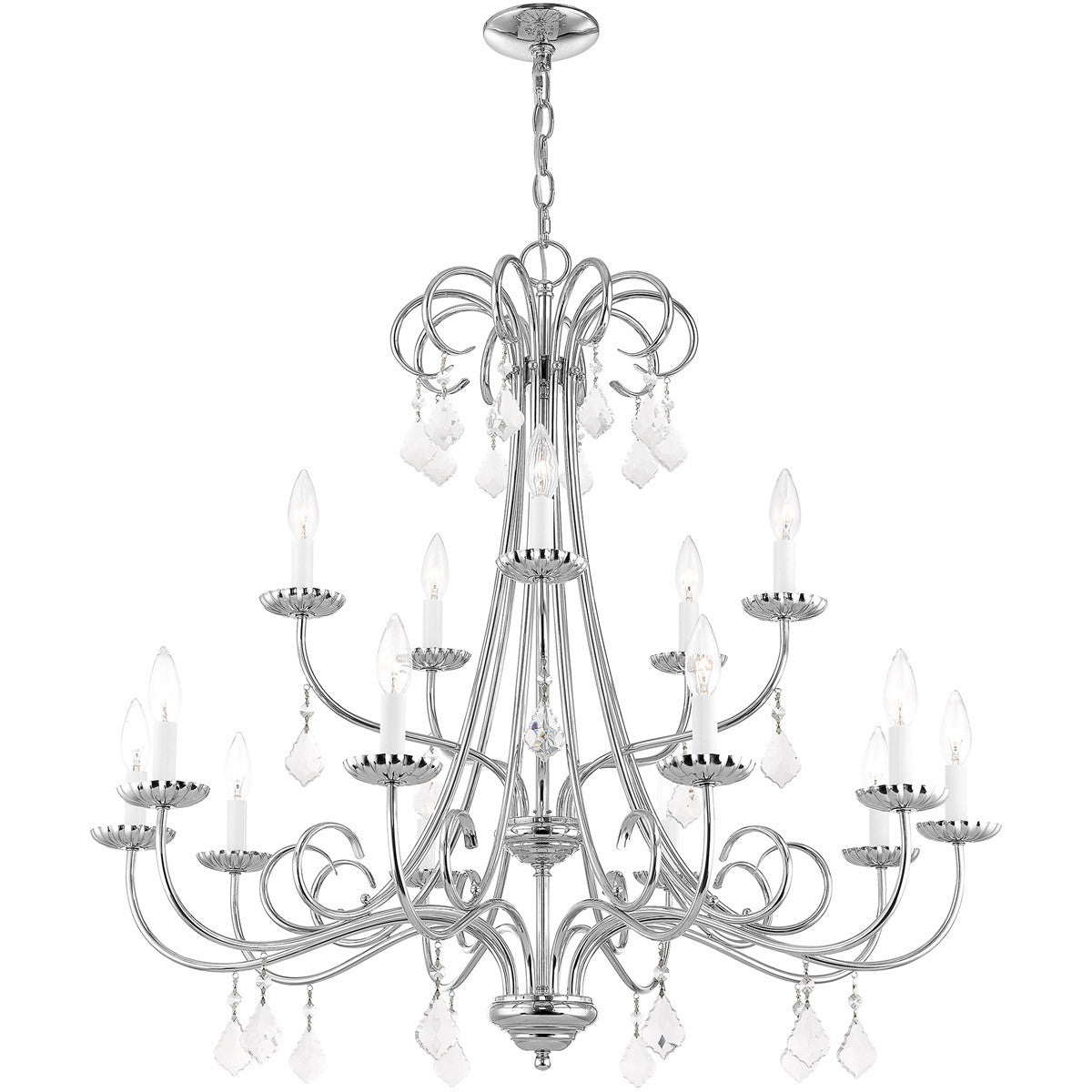 Multi Light Dimmable Chandelier With Shades