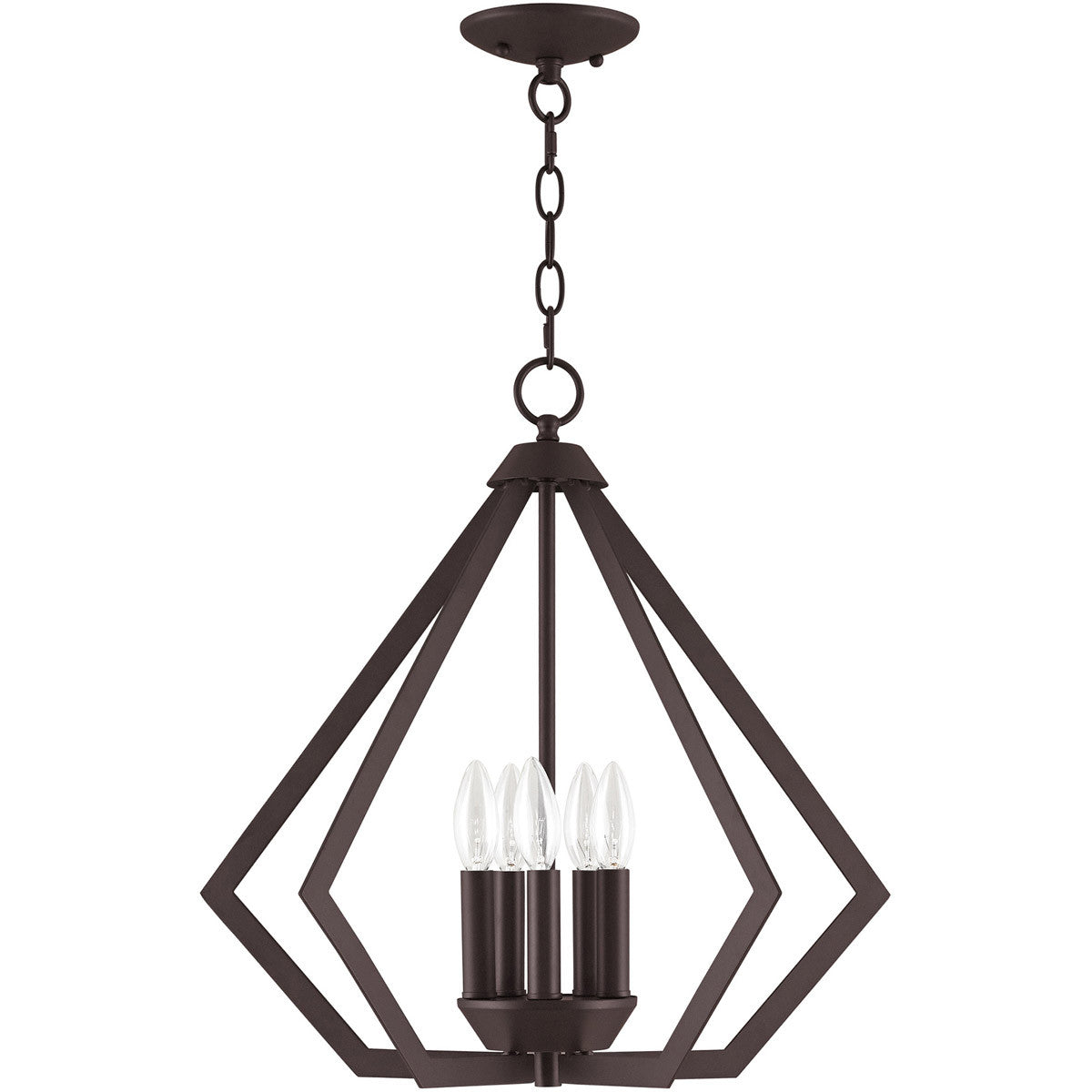 Bronze Five Light Dimmable Chandelier With Shades Default Title