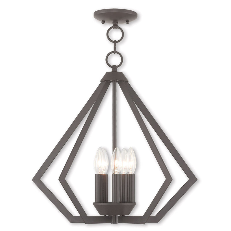 Bronze Five Light Dimmable Chandelier With Shades