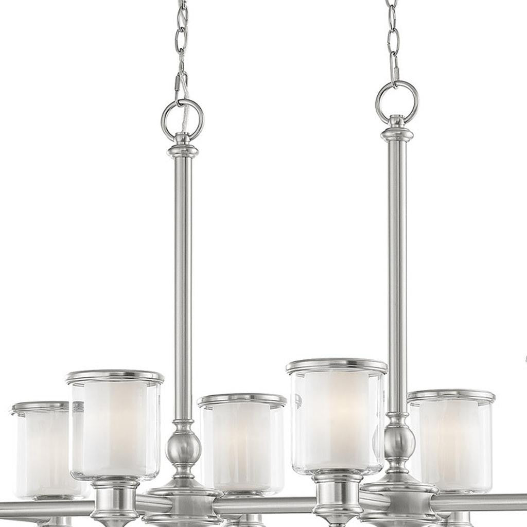 Eight Light Dimmable Chandelier With Shades Default Title
