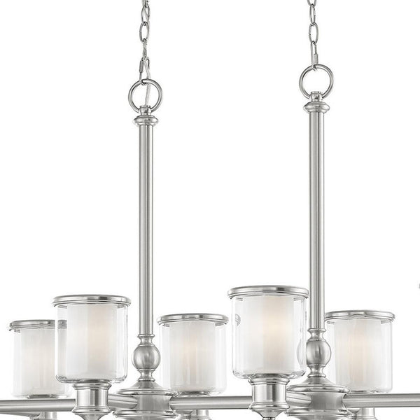 Eight Light Dimmable Chandelier With Shades Default Title