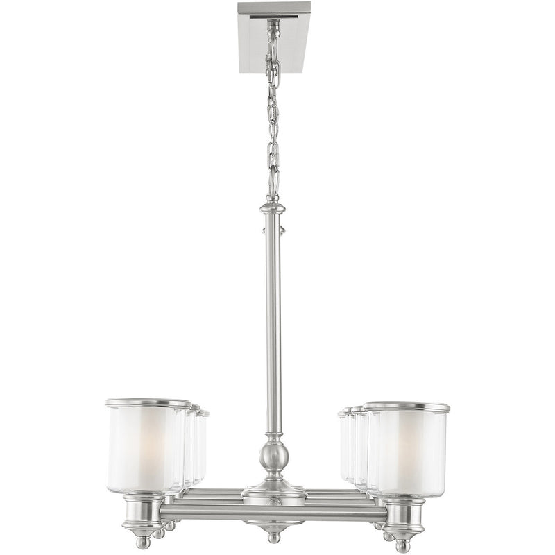 Eight Light Dimmable Chandelier With Shades