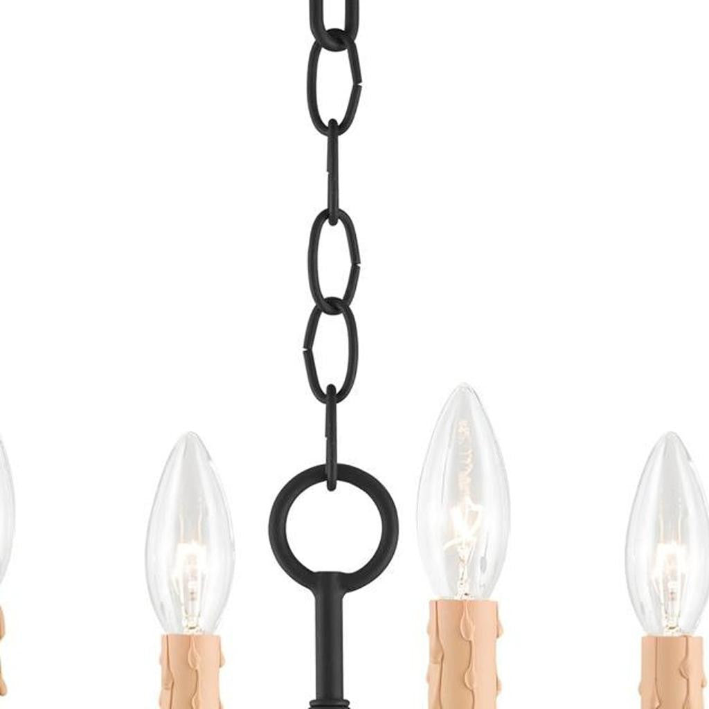 Black Four Light Dimmable Chandelier With Shades