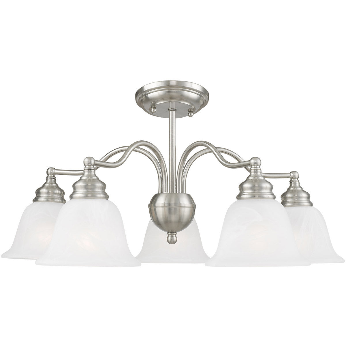 Five Light Dimmable Chandelier With Shades Default Title