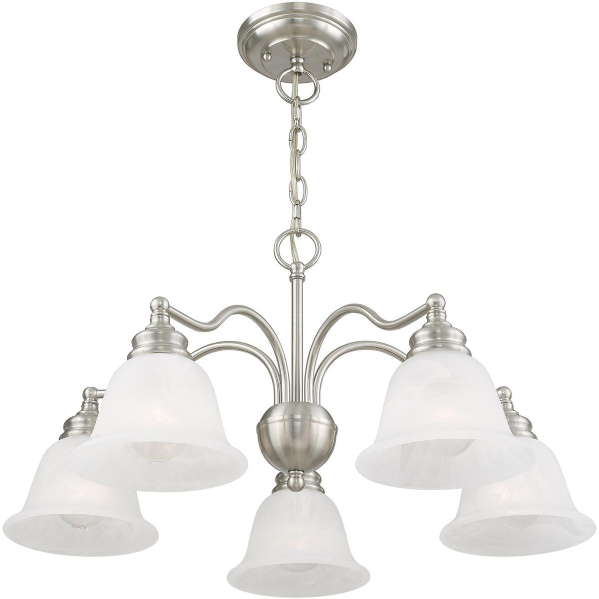 Five Light Dimmable Chandelier With Shades