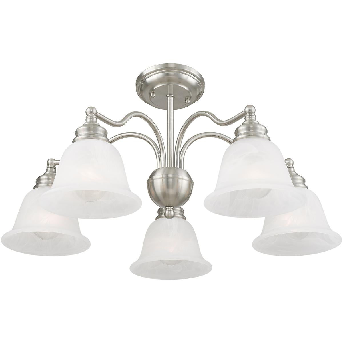 Five Light Dimmable Chandelier With Shades