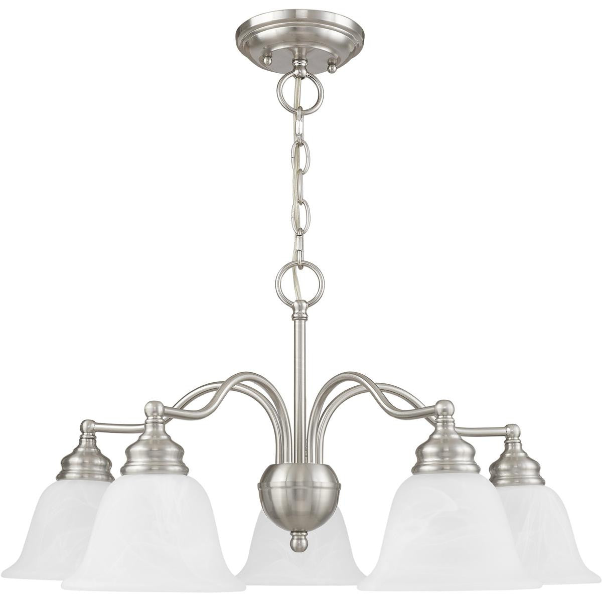 Five Light Dimmable Chandelier With Shades