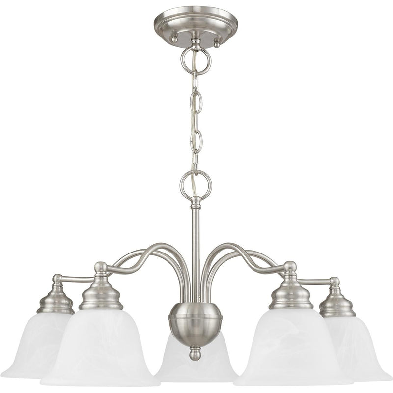 Five Light Dimmable Chandelier With Shades