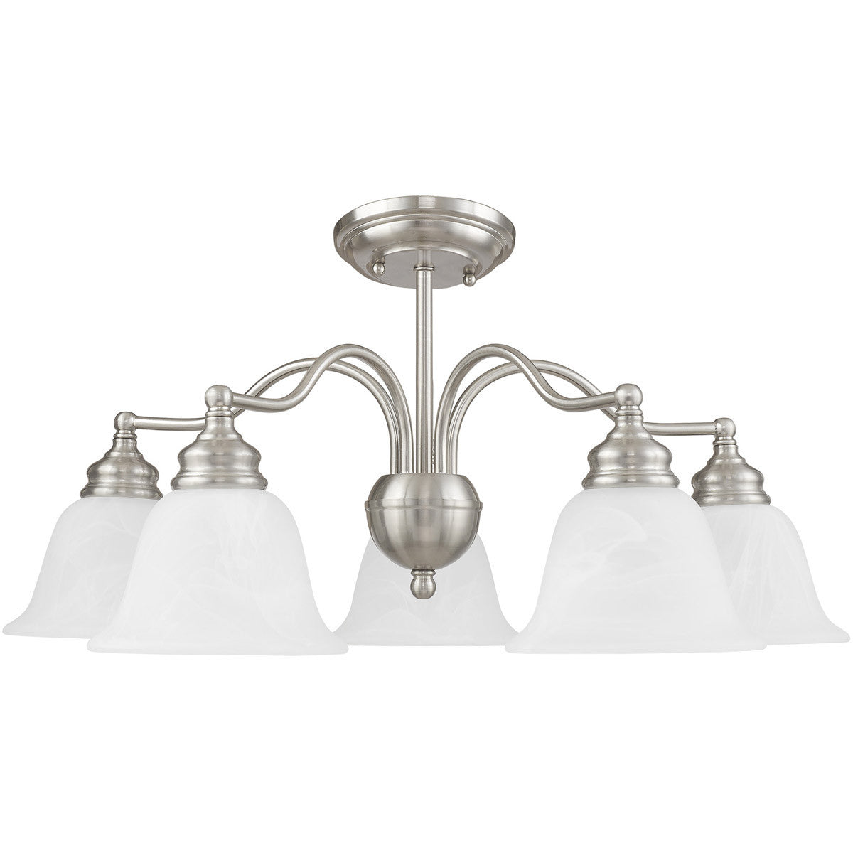 Five Light Dimmable Chandelier With Shades