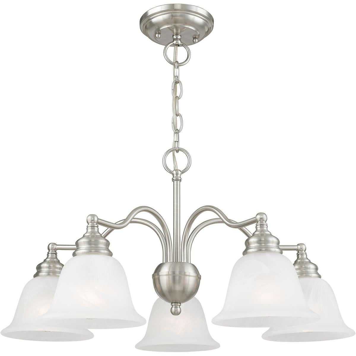 Five Light Dimmable Chandelier With Shades