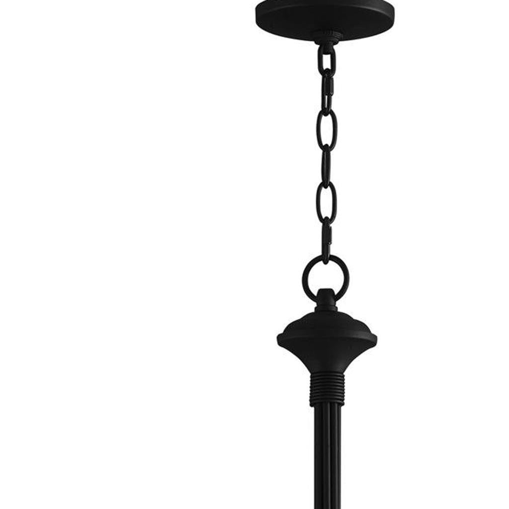 Black Eight Light Dimmable Chandelier With Shades