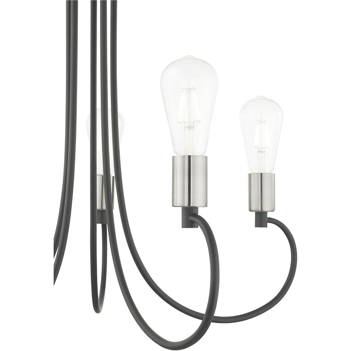 Five Light Dimmable Chandelier With Shades