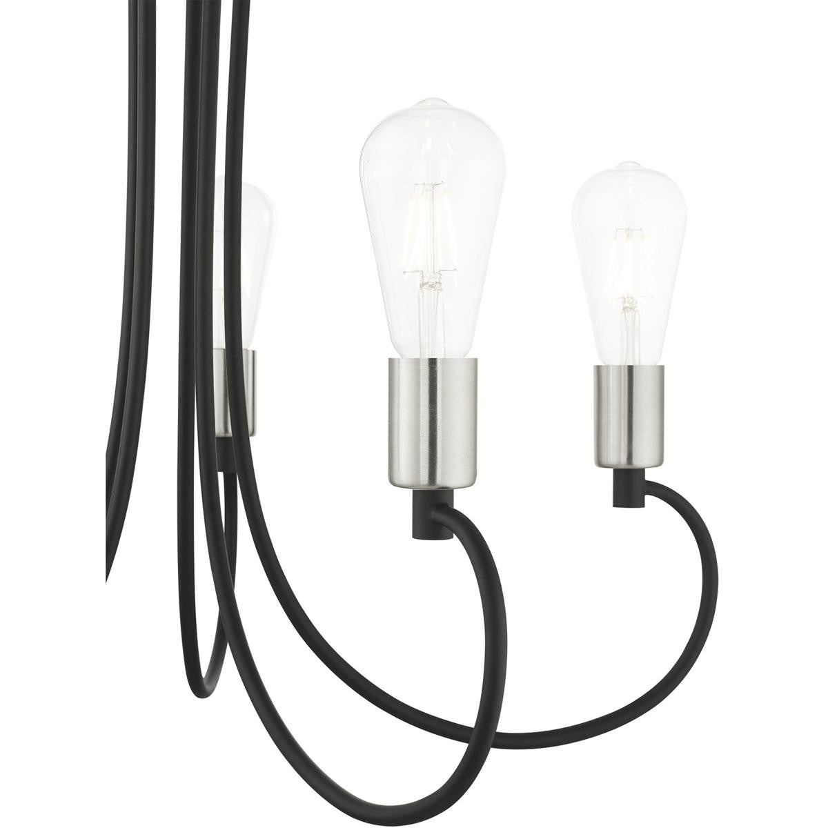 Five Light Dimmable Chandelier With Shades