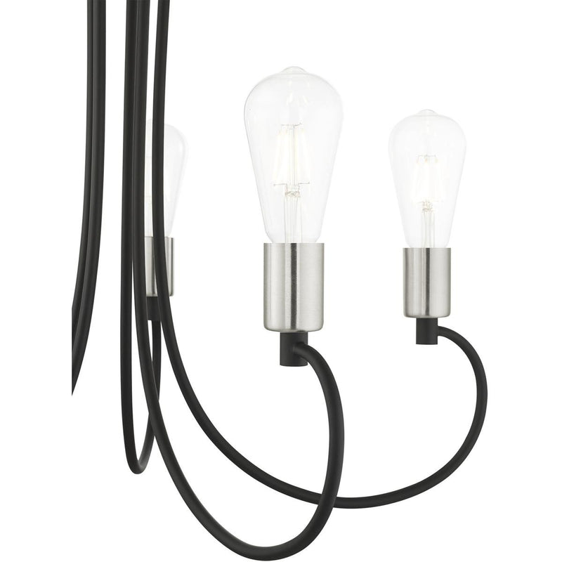 Five Light Dimmable Chandelier With Shades