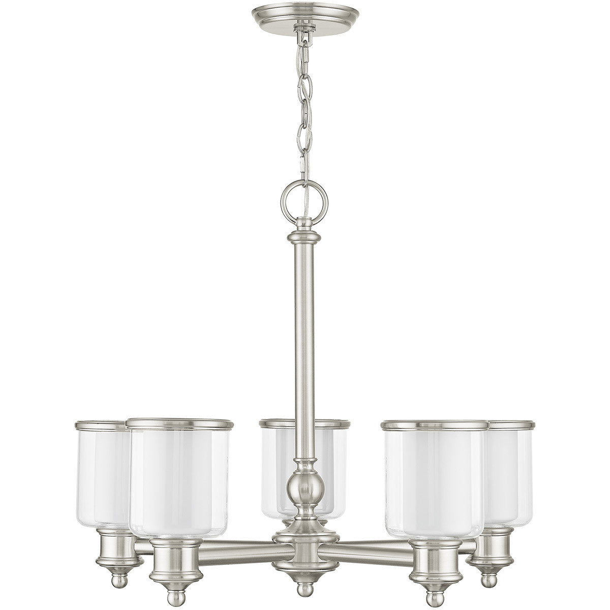 Five Light Dimmable Chandelier With Shades Default Title
