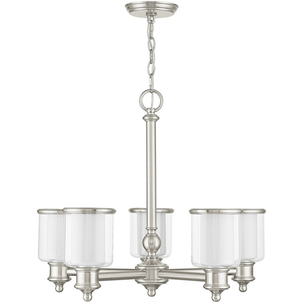 Five Light Dimmable Chandelier With Shades Default Title