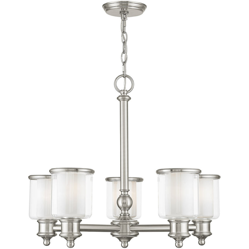 Five Light Dimmable Chandelier With Shades
