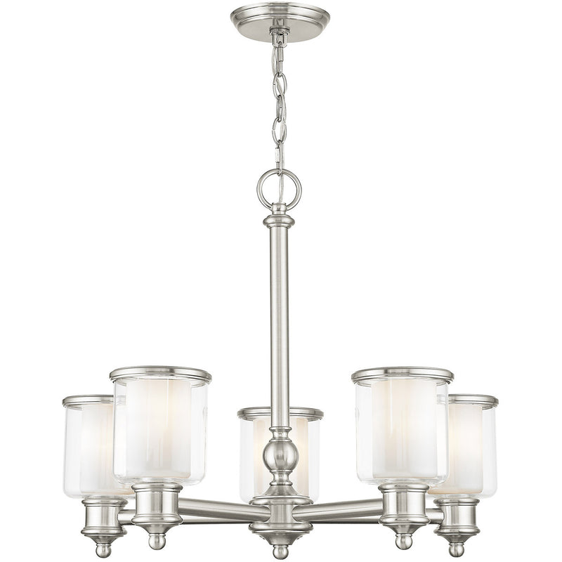 Five Light Dimmable Chandelier With Shades
