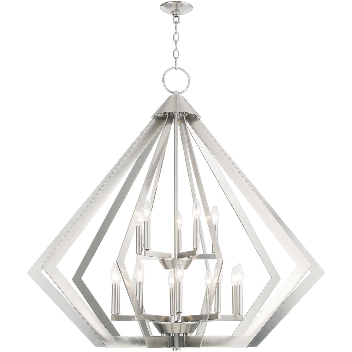 Multi Light Dimmable Chandelier With Shades Default Title