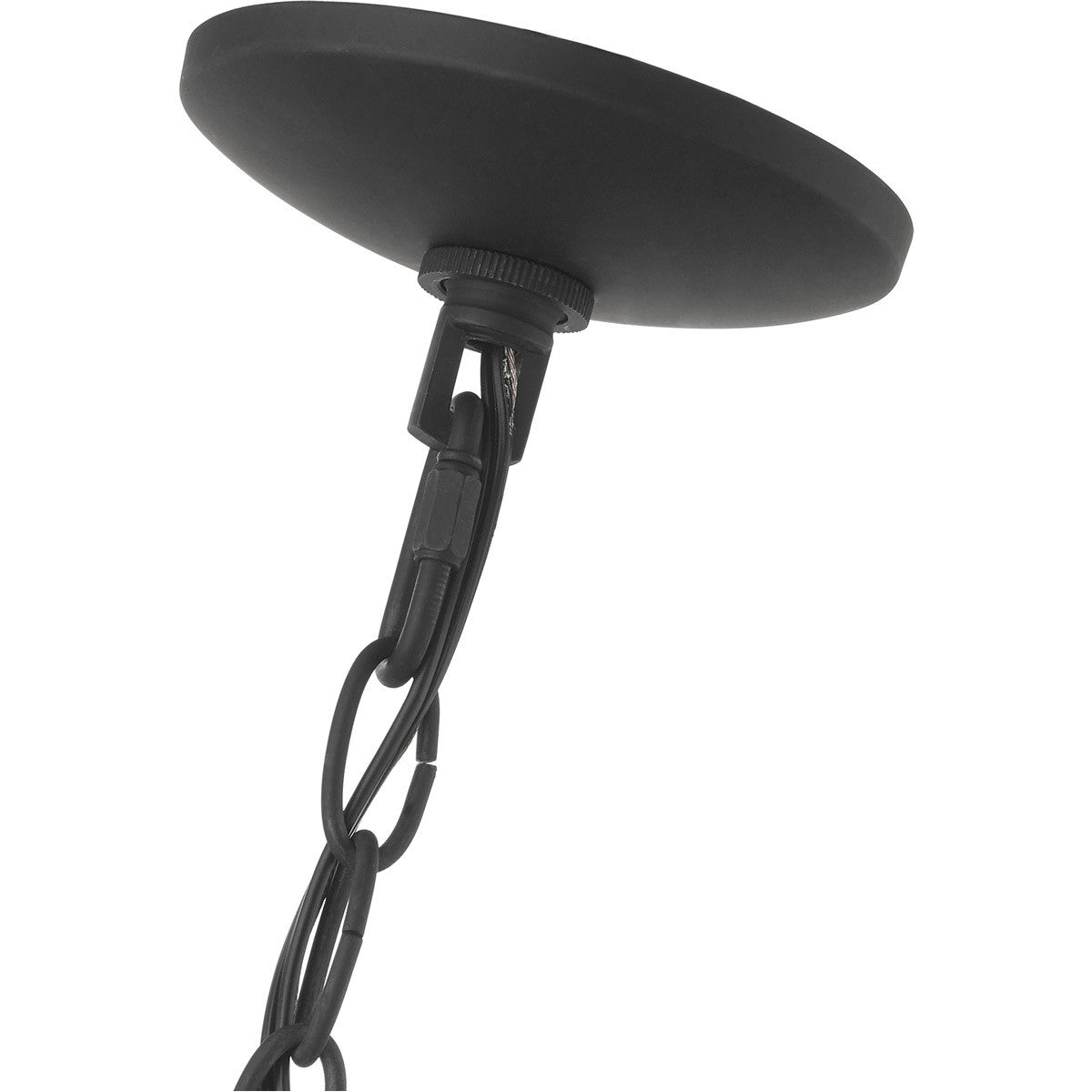 Black Three Light Dimmable Chandelier With Shades