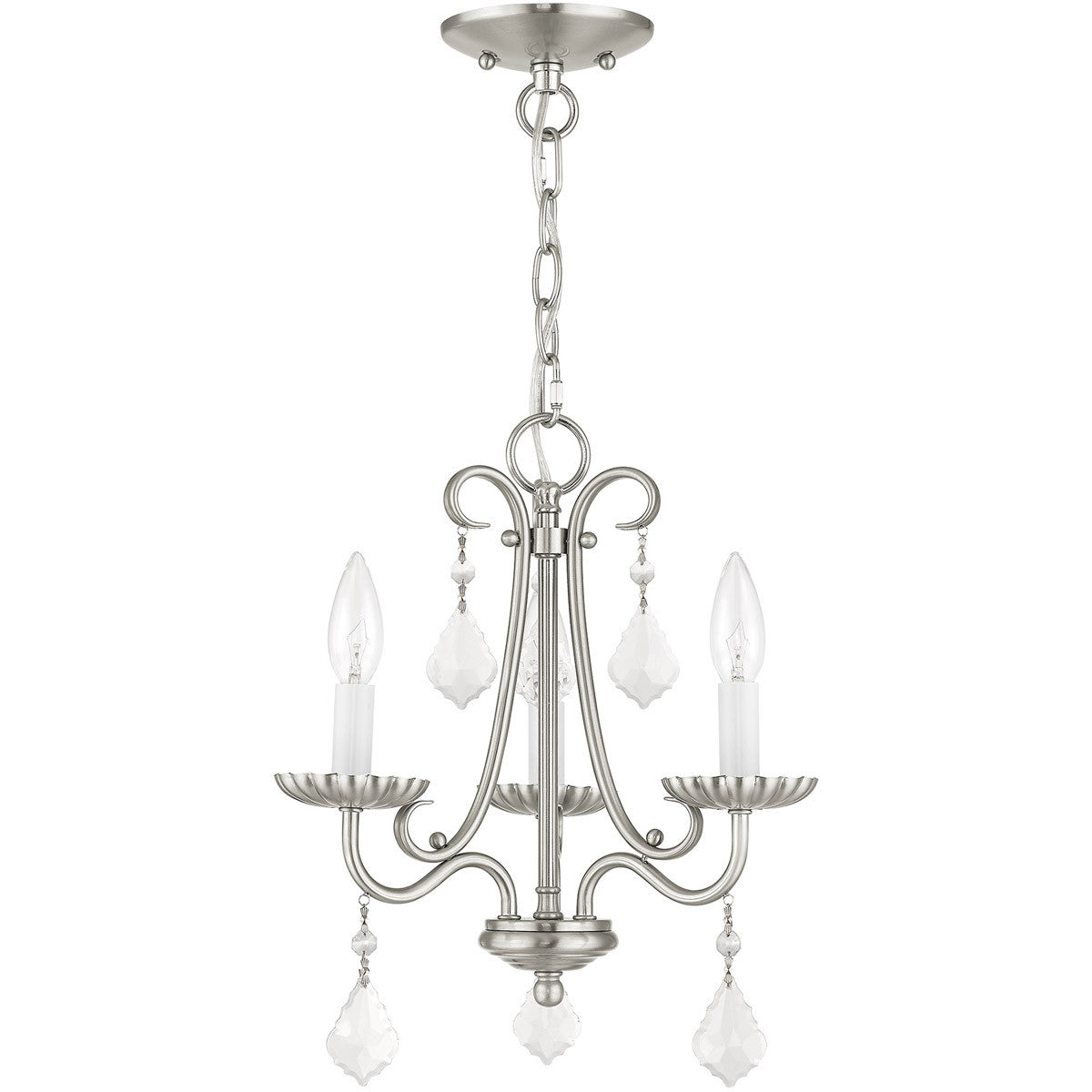Three Light Dimmable Chandelier With Shades