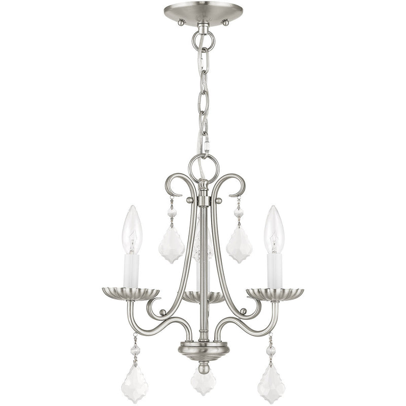 Three Light Dimmable Chandelier With Shades