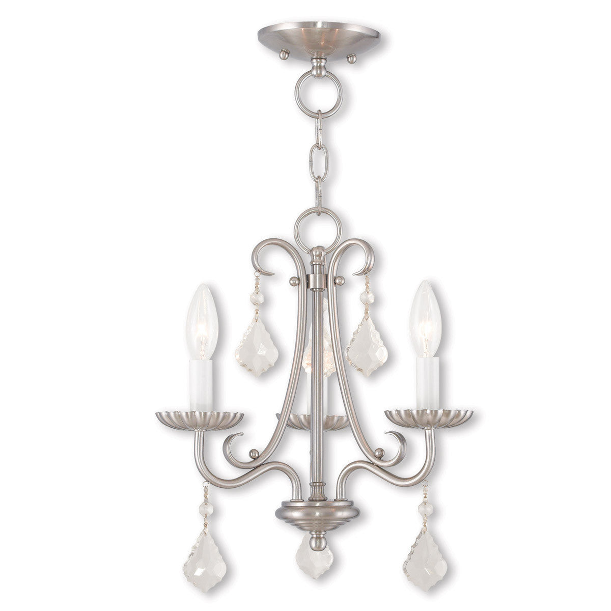 Three Light Dimmable Chandelier With Shades