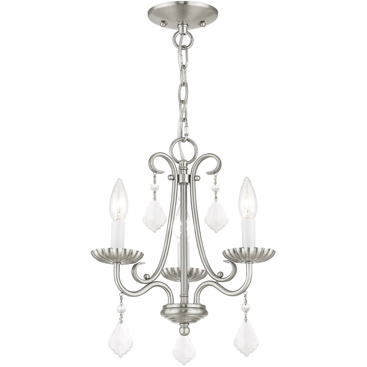 Three Light Dimmable Chandelier With Shades