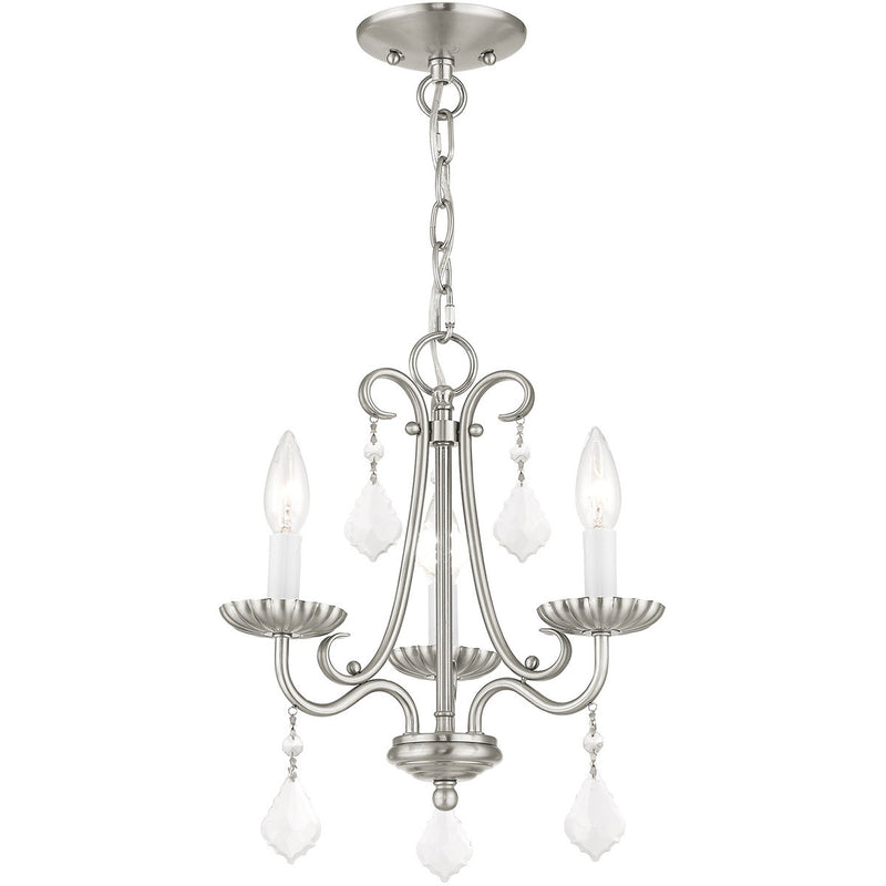 Three Light Dimmable Chandelier With Shades