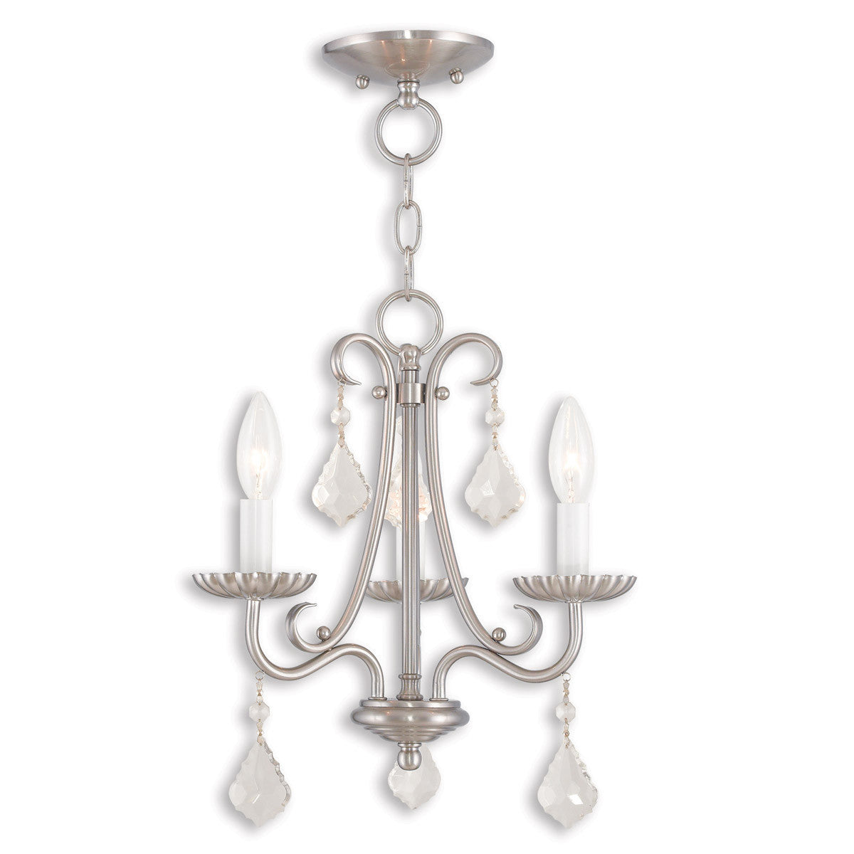 Three Light Dimmable Chandelier With Shades