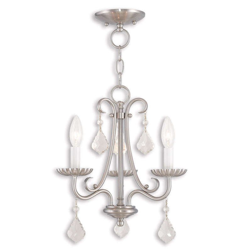 Three Light Dimmable Chandelier With Shades