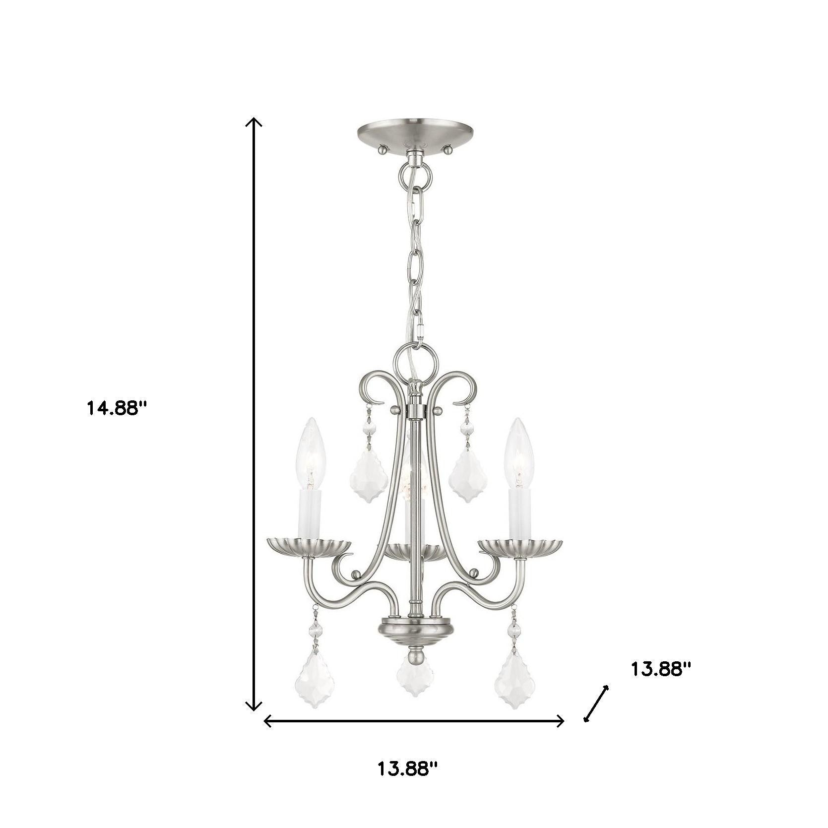 Three Light Dimmable Chandelier With Shades