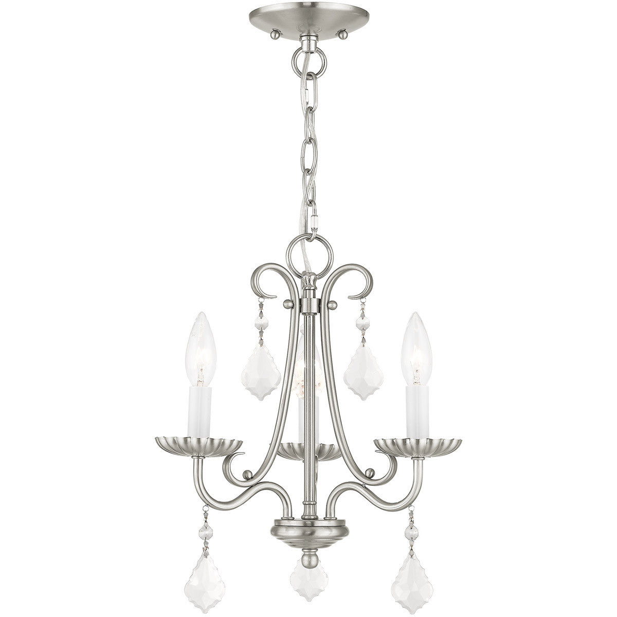 Three Light Dimmable Chandelier With Shades