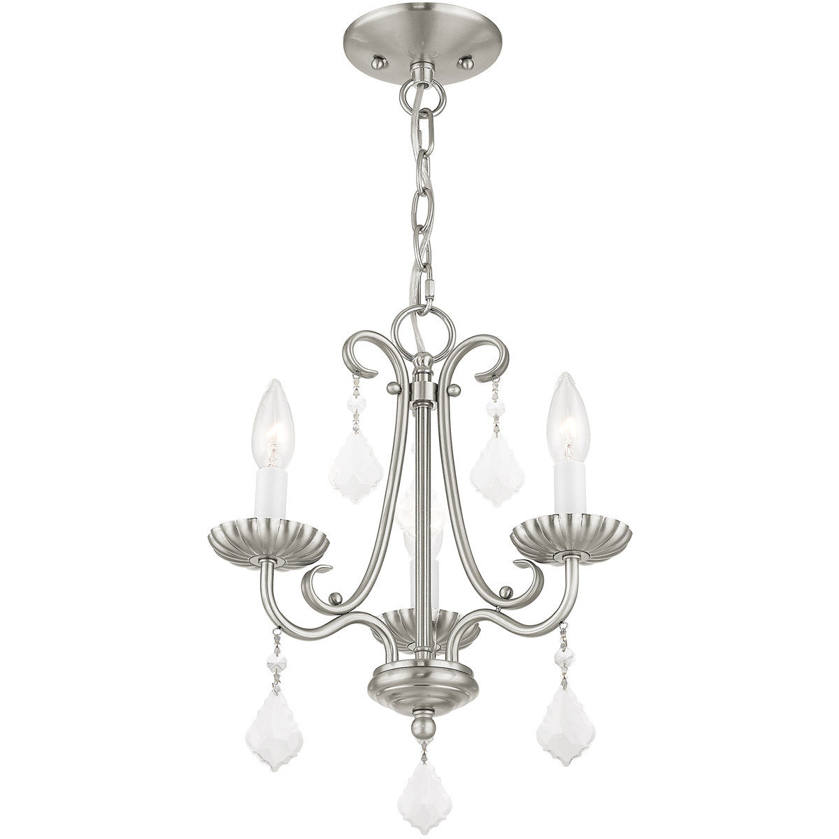 Three Light Dimmable Chandelier With Shades