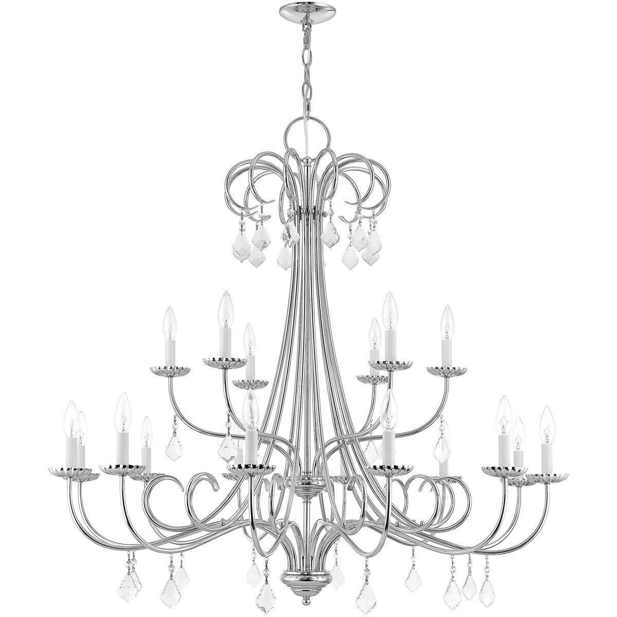 Multi Light Dimmable Chandelier With Shades Default Title