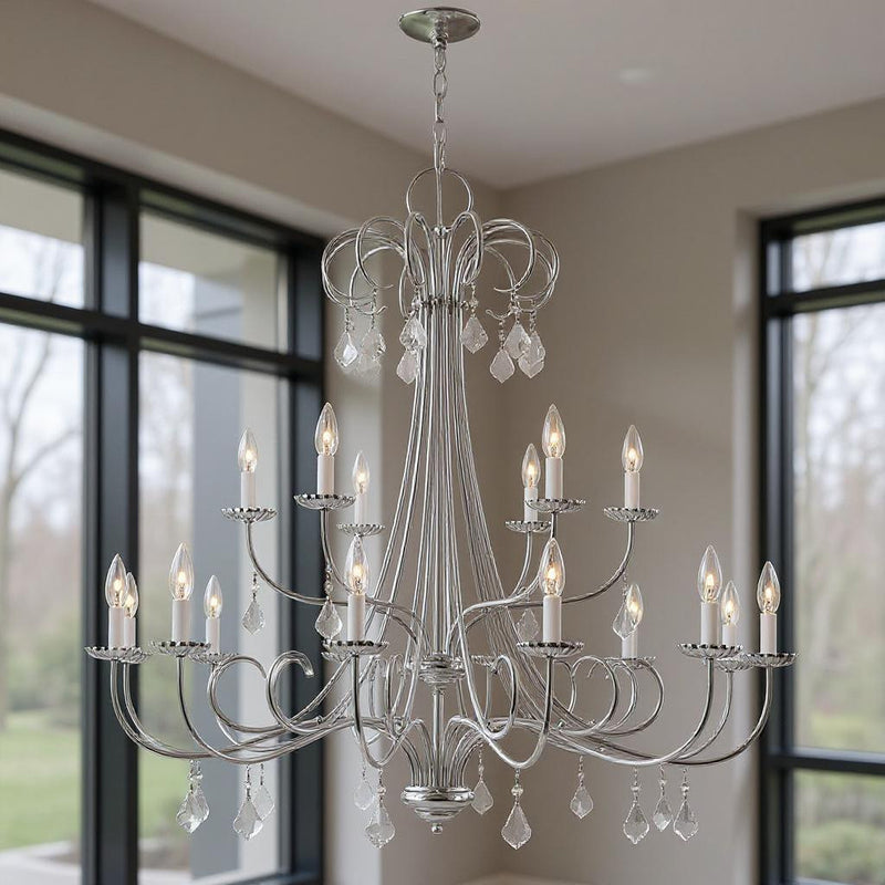 Multi Light Dimmable Chandelier With Shades