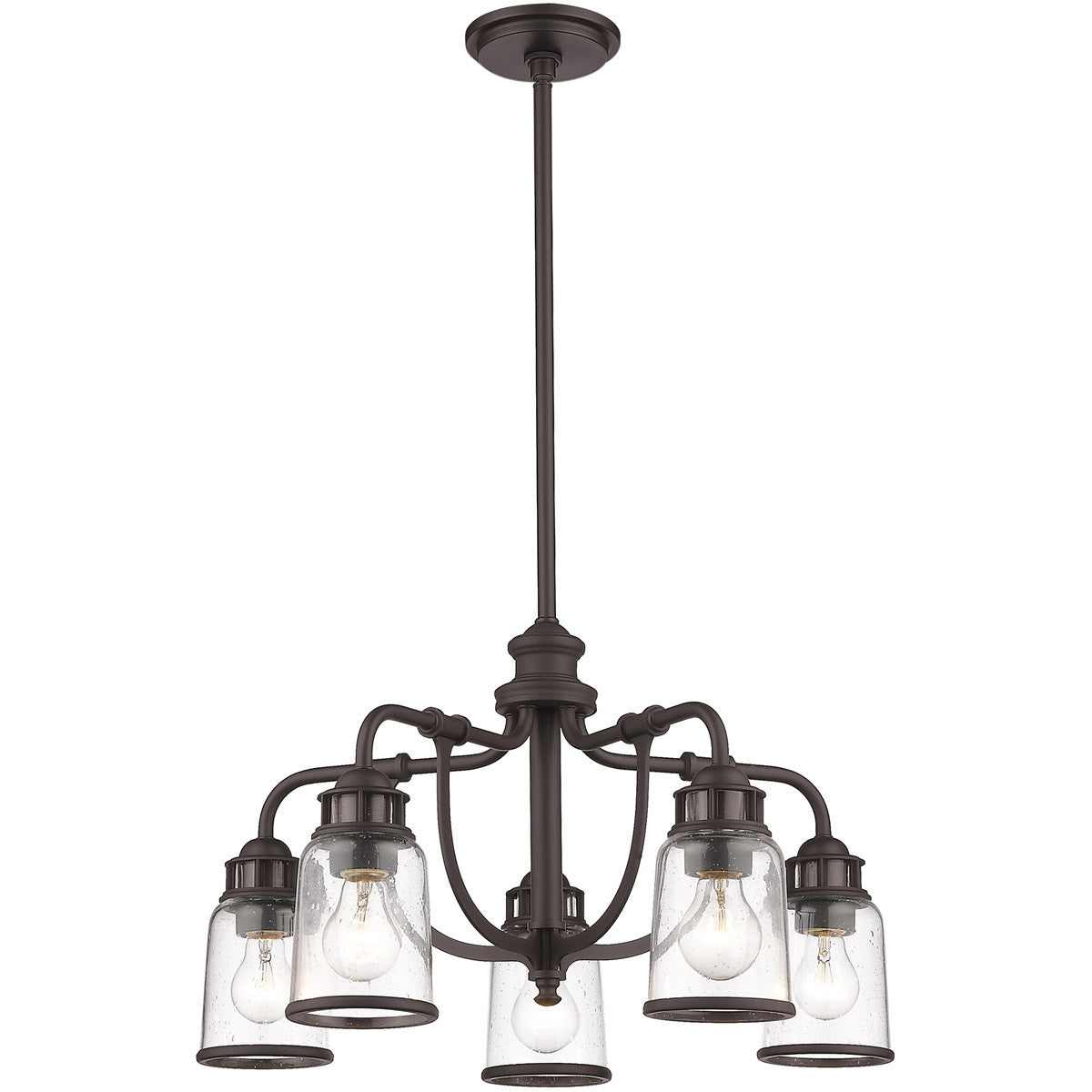 Bronze Five Light Dimmable Chandelier With Shades Default Title