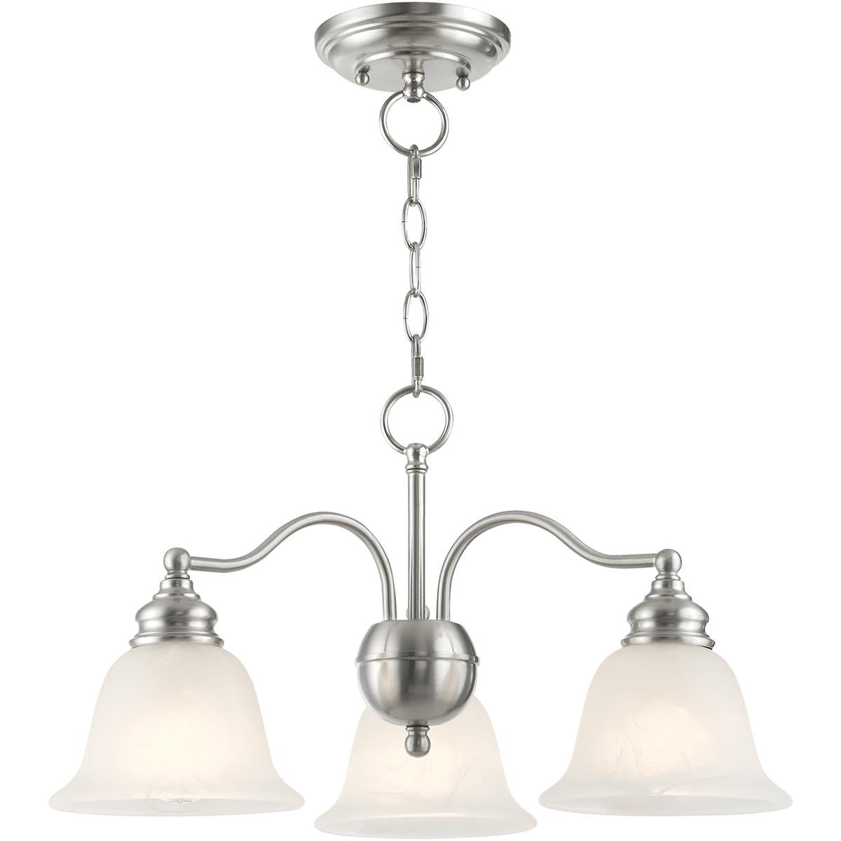 Three Light Dimmable Chandelier With Shades Default Title
