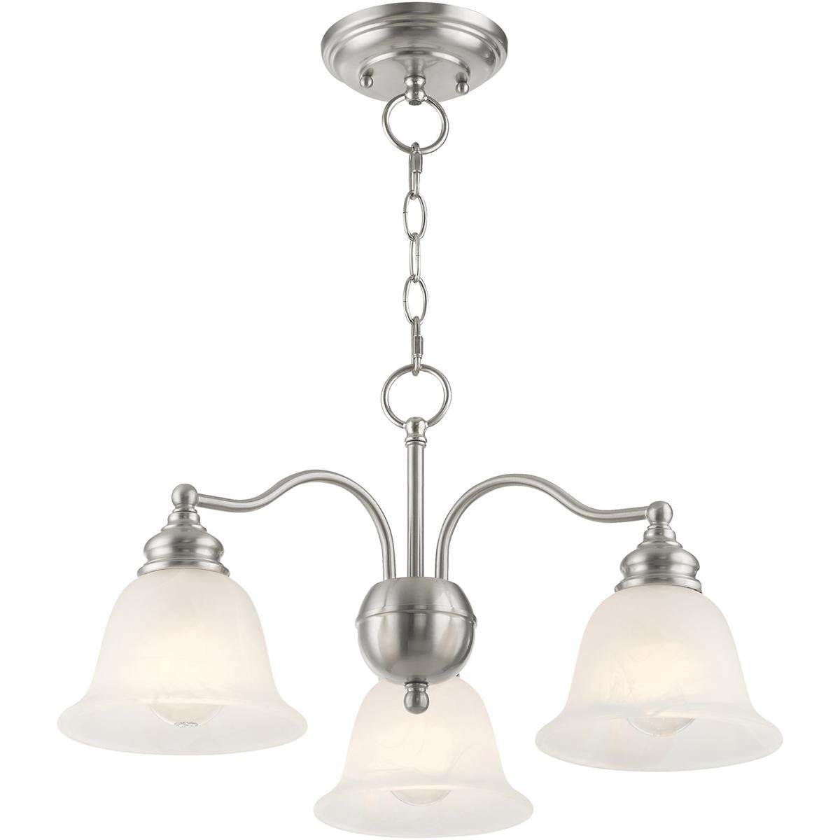 Three Light Dimmable Chandelier With Shades